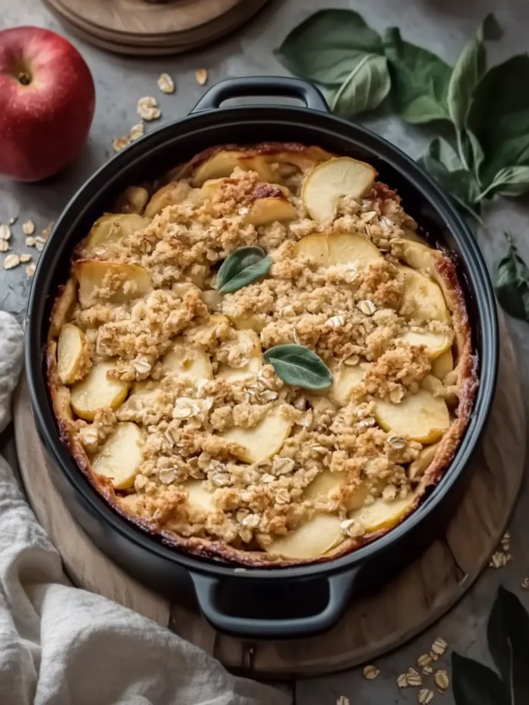 Healthy Apple Cake with Oat Crumble Casserole