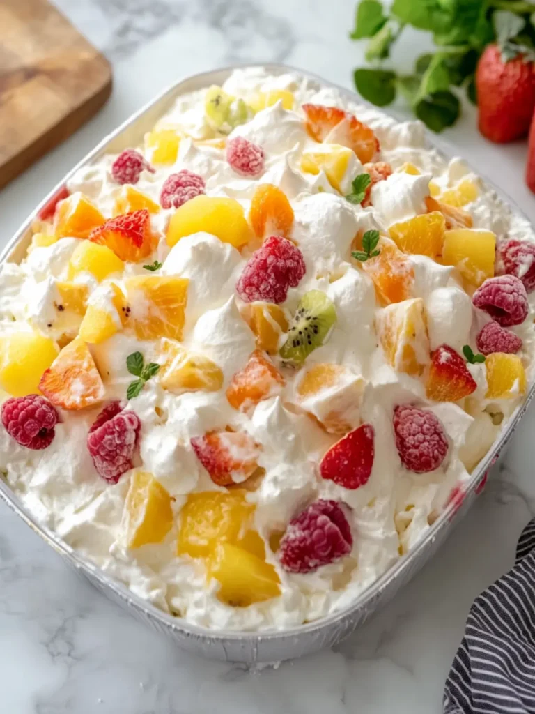 Creamy Fruity No-Bake Dessert Salad for Easy Indulgence 4 Creamy Fruity No-Bake Dessert Salad