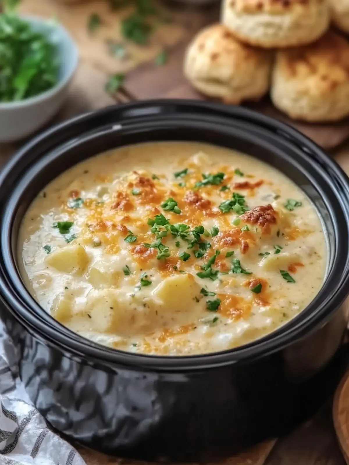 Crockpot Loaded Potato Soup with Cheddar Bay Biscuits Bliss 5 Crockpot Loaded Potato Soup with Cheddar Bay Biscuits