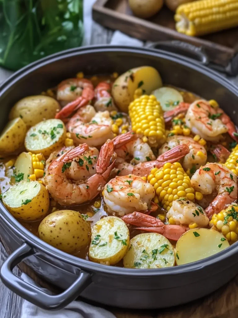 Savory Slow Cooker Garlic Butter Shrimp Boil with Corn & Potatoes 2 Slow Cooker Garlic Butter Shrimp Boil with Corn and Potatoes