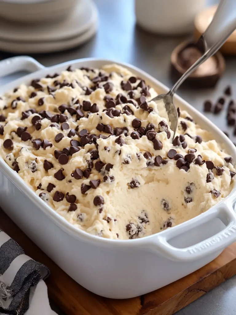 High-Protein Chocolate Chip Cookie Dough Fluff Casserole