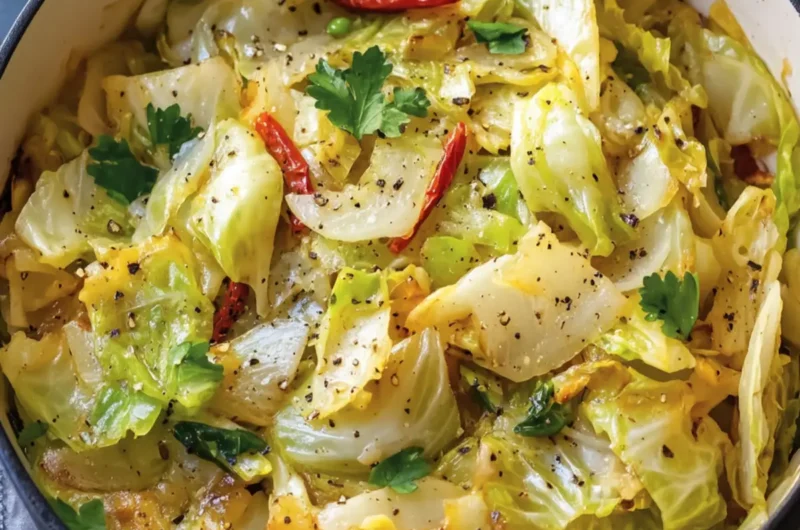 Sautéed Cabbage with Onions and Pepper