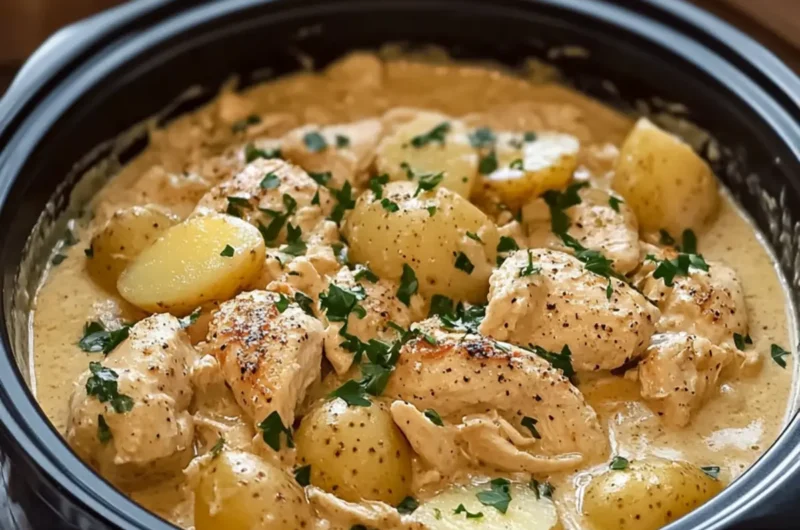 Slow Cooker Creamy Chicken and Potatoes Easy Family Favorite Recipe