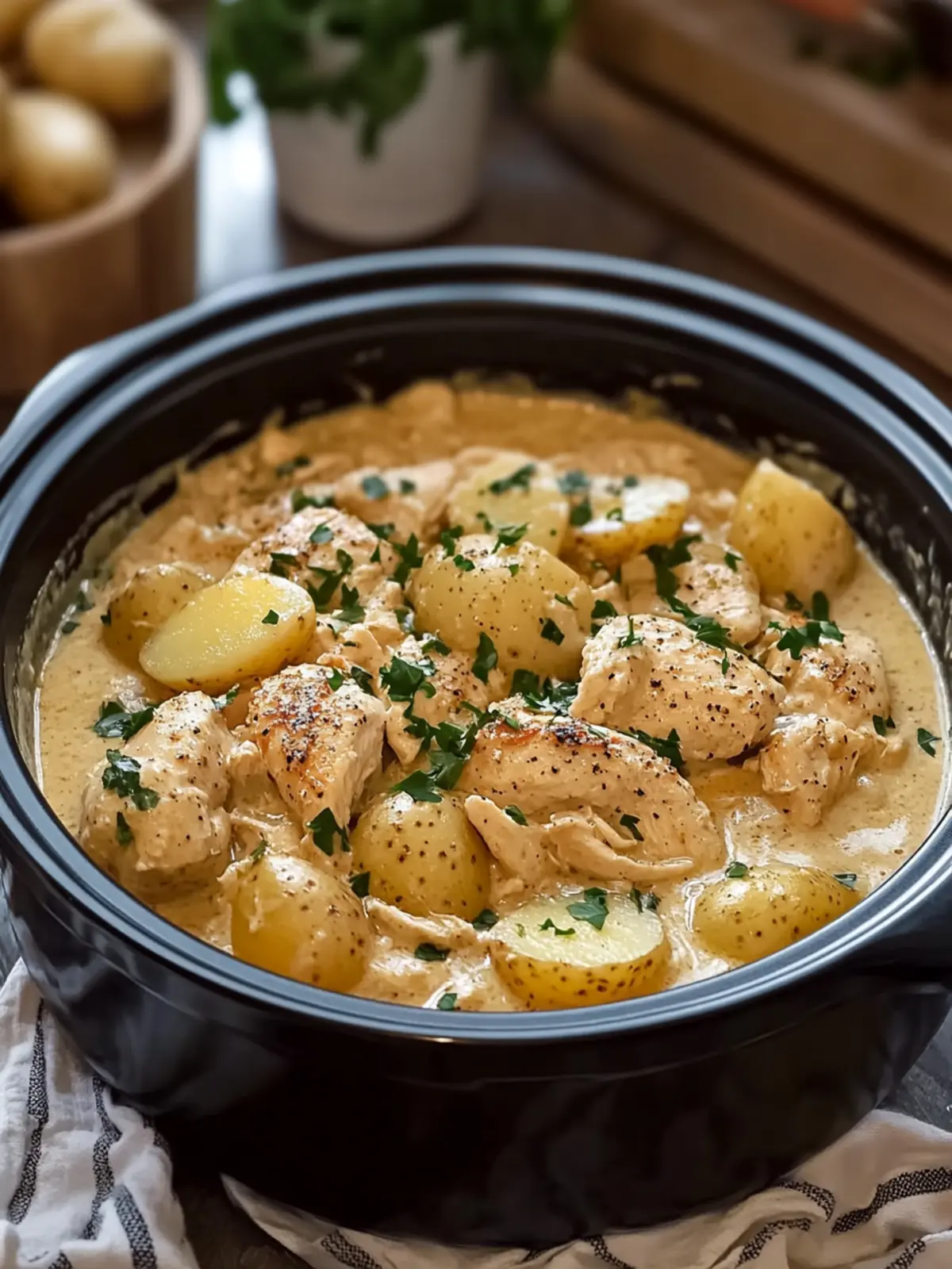 Slow Cooker Creamy Chicken and Potatoes Bliss for Families 5 Slow Cooker Creamy Chicken and Potatoes Easy Family Favorite Recipe