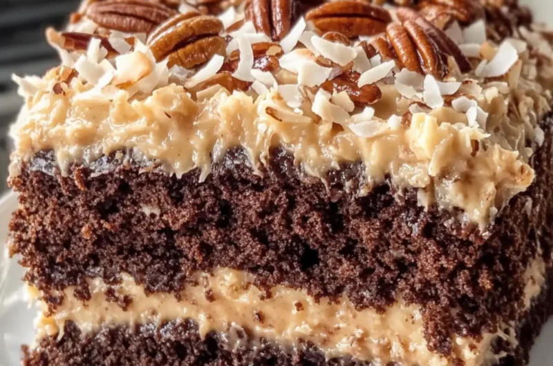 German Chocolate Cake with Coconut Pecan Frosting