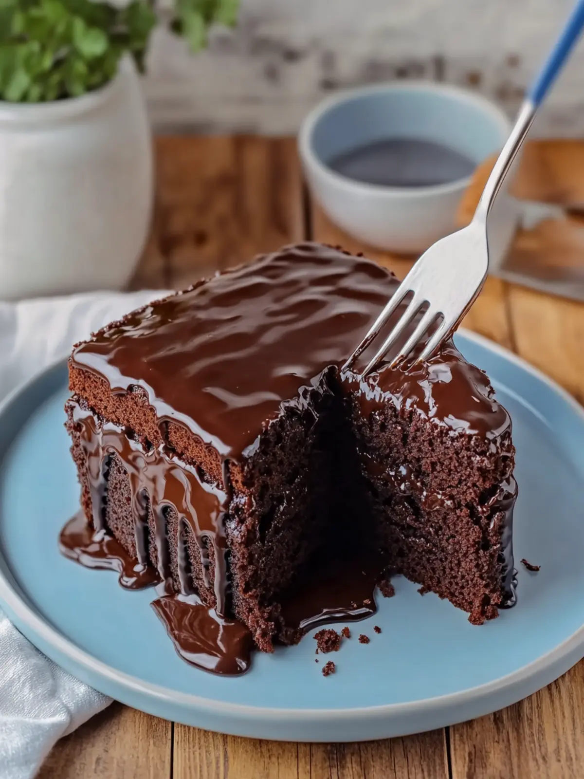 Indulge in Triple Chocolate Cake with Hot Fudge Sauce Bliss 5 Triple Chocolate Cake with Hot Fudge Sauce