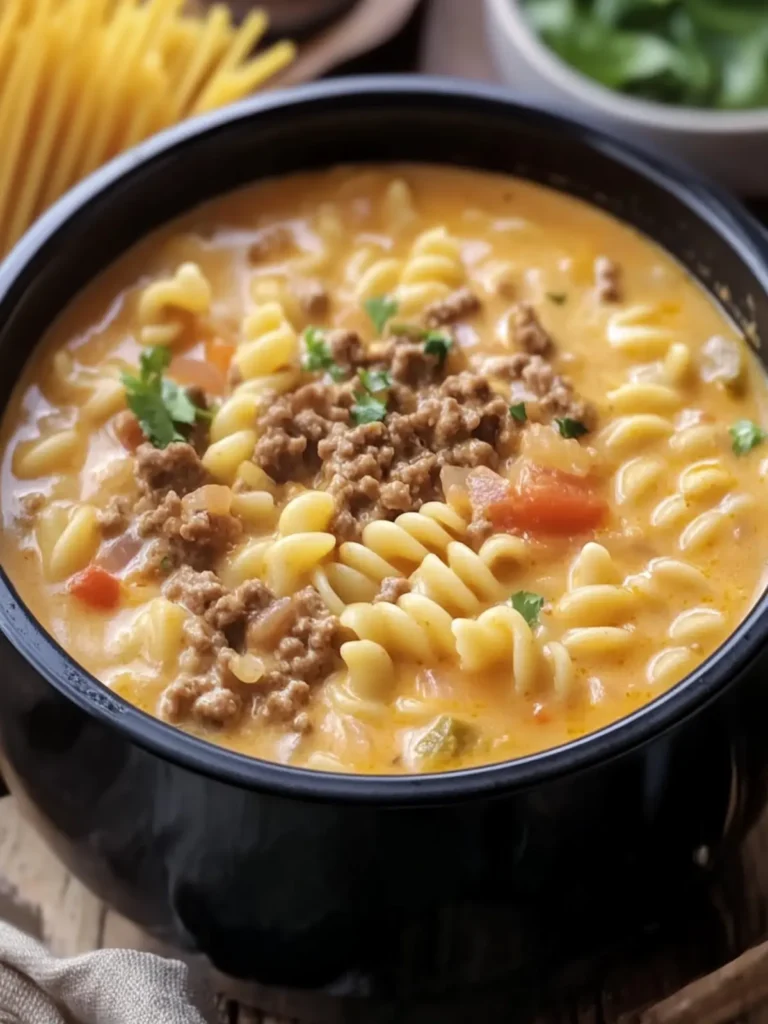 Creamy Cheeseburger Pasta Soup