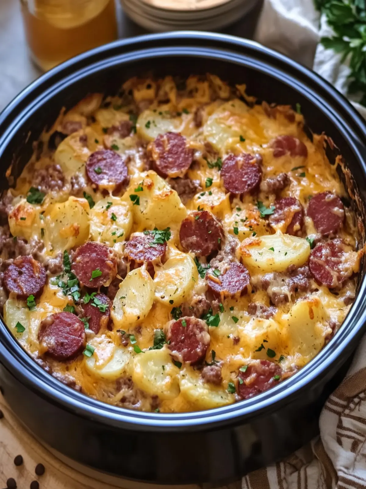 Creamy Crockpot Cheesy Potatoes and Beef Kielbasa Delight 5 Creamy Crockpot Cheesy Potatoes and Beef Kielbasa Favorite