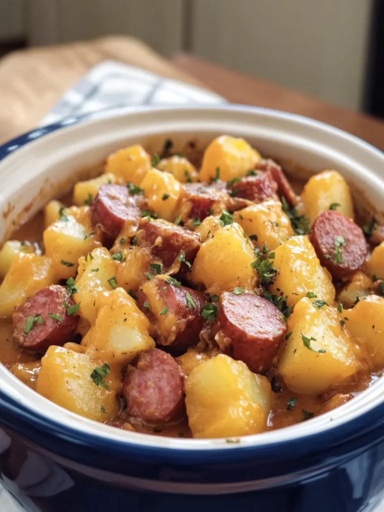 Crockpot Cheesy Potatoes and Beef Kielbasa for Cozy Nights 2 Crockpot Cheesy Potatoes and Beef Kielbasa
