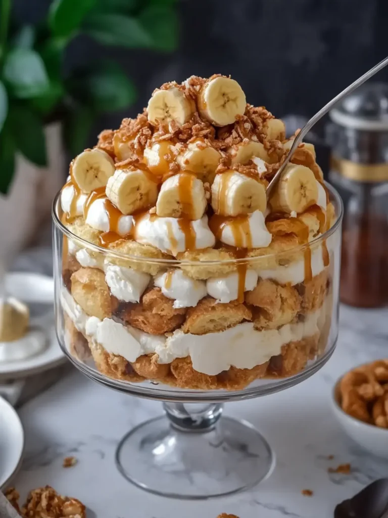 Decadent Salted Caramel Banana Cream Puff Trifle Recipe 3 Salted Caramel Banana Cream Puff Trifle