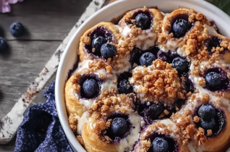 Blueberry Crumble Cinnamon Rolls