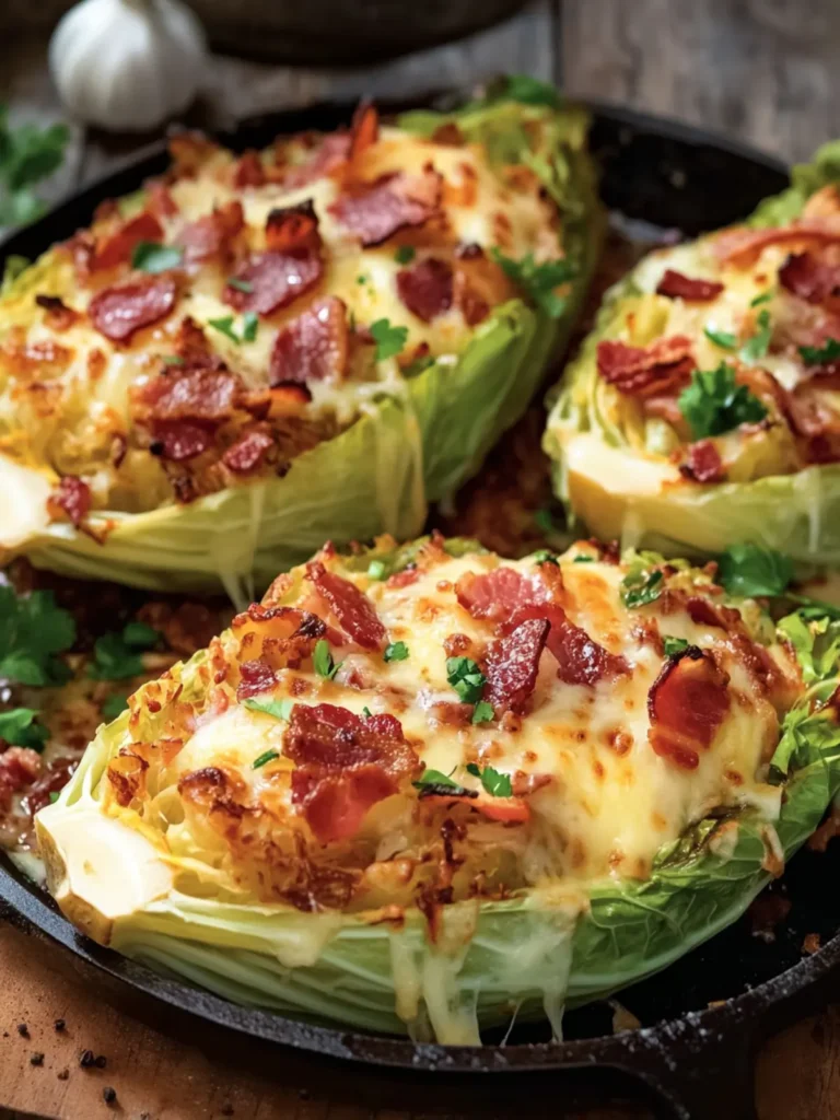 Delicious Cabbage Boats with Cheese and Turkey Bacon Delight 2 Cabbage Boats with Cheese and Turkey Bacon
