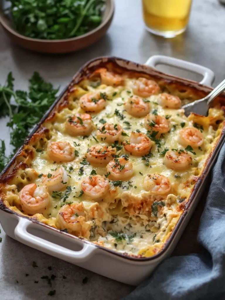 Garlic Butter Shrimp Lasagna