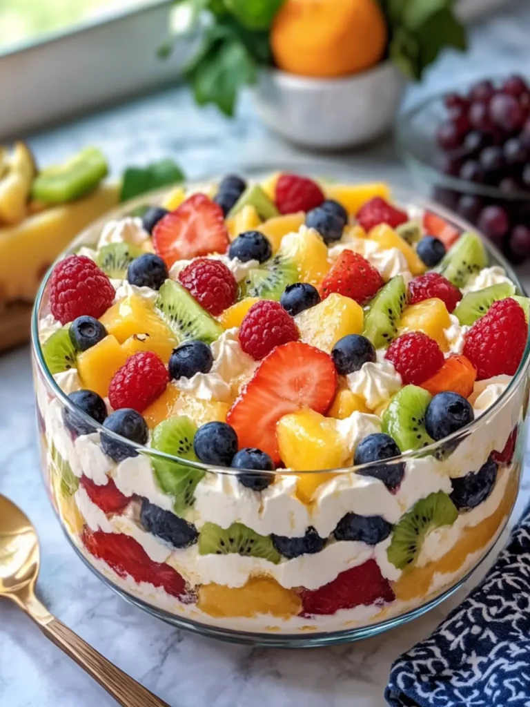Rainbow Fruit Cheesecake Salad