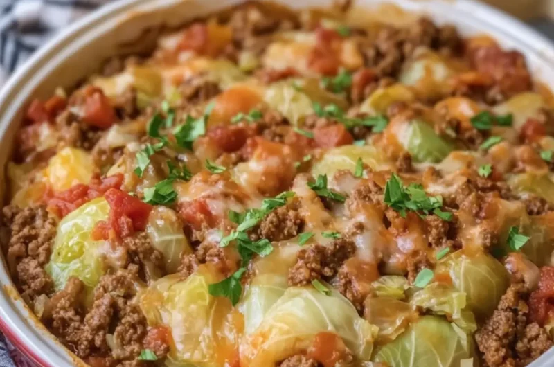 Crockpot Cabbage Roll Casserole with Ground Beef