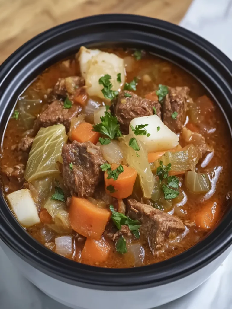 Comforting Crockpot Beef and Cabbage Stew for Cozy Nights 2 Crockpot Beef and Cabbage Stew
