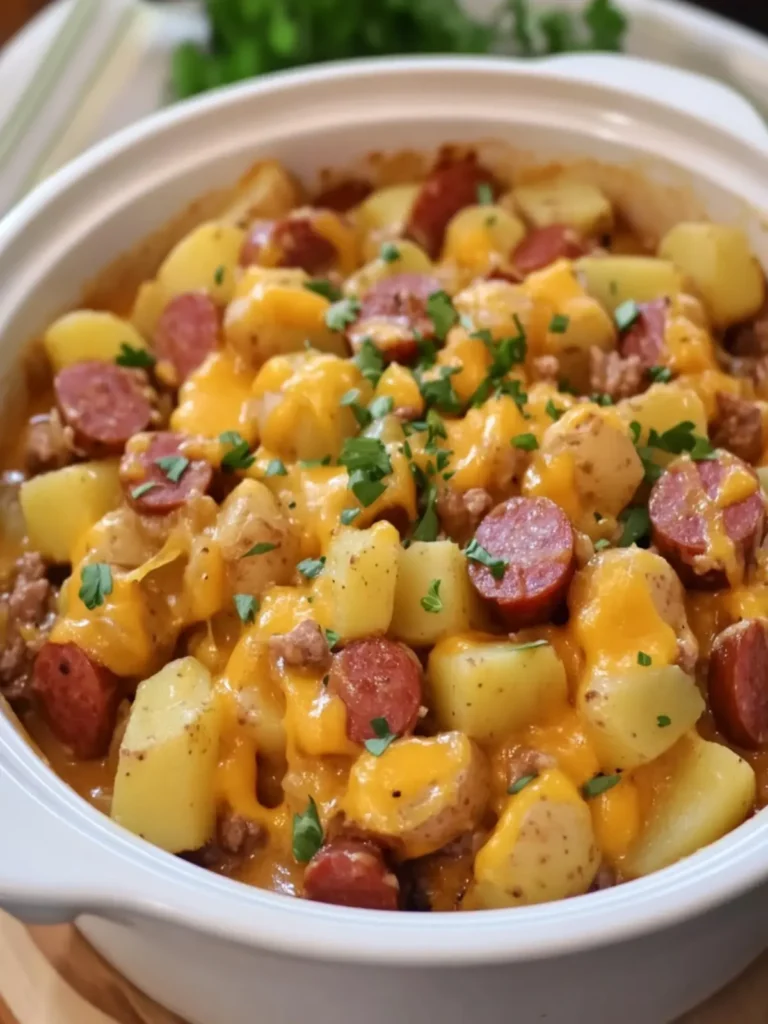 Crockpot Cheesy Potatoes and Beef Kielbasa for Cozy Nights 2 Crockpot Cheesy Potatoes and Beef Kielbasa
