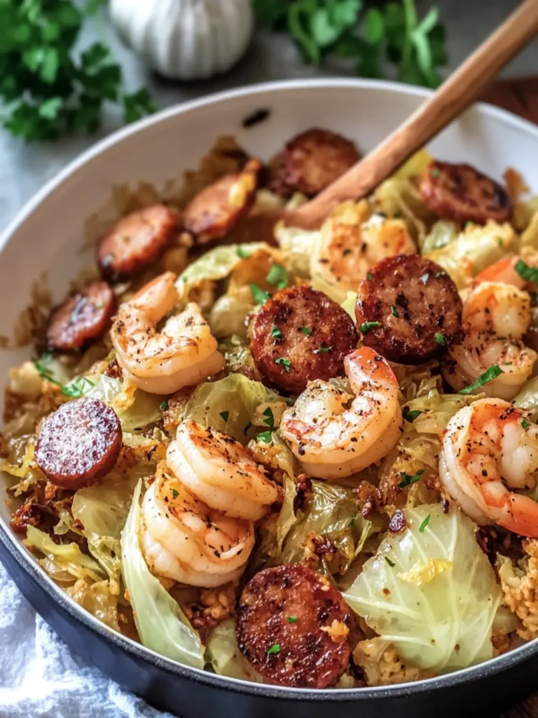Savory Fried Cabbage with Shrimp and Sausage Delight 2 Fried Cabbage with Shrimp and Sausage