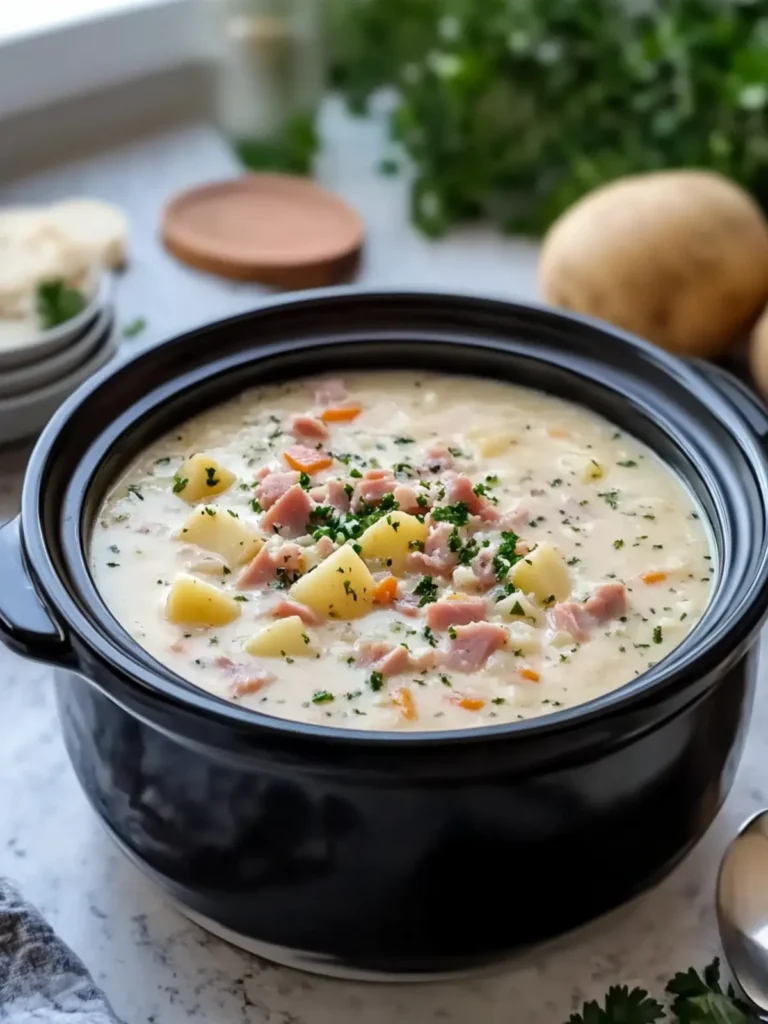 Ultimate Comfort: Slow Cooker Ham and Potato Soup Recipe 3 Slow Cooker Ham and Potato Soup