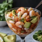 Chilled Mexican Shrimp Seafood Cocktail with Avocado