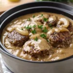 Savory Slow Cooker Hamburger Steak in Creamy Onion Gravy 21 Slow Cooker Hamburger Steak in Creamy Onion Gravy