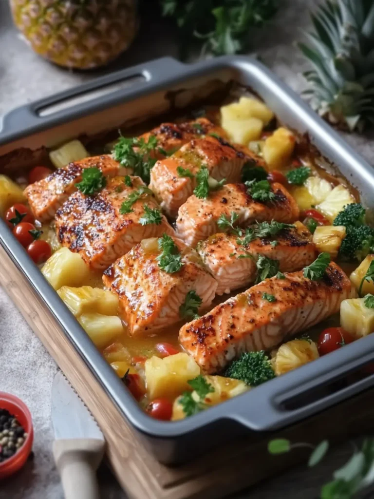 Pineapple Teriyaki Salmon Seafood Bake for a Flavorful Feast 2 Pineapple Teriyaki Salmon Seafood Bake
