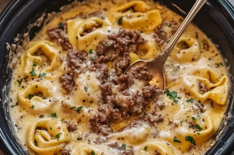 Creamy Cheesy Beef Tortellini Delight