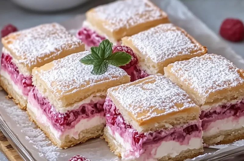 Raspberry Napoleon Cream Squares (Raspberry Cremeschnitte)