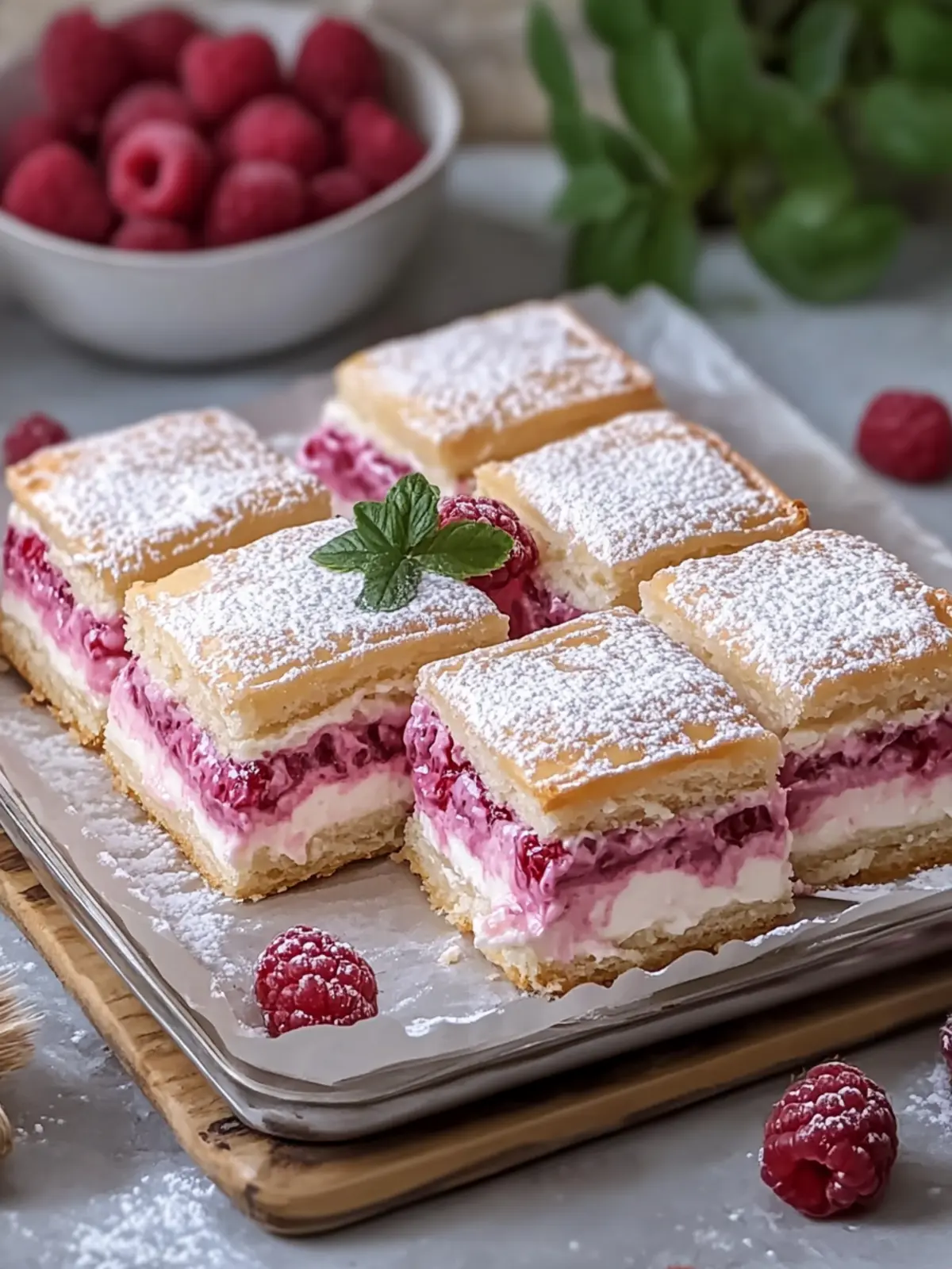 Delicious Raspberry Napoleon Cream Squares You’ll Love Making 5 Raspberry Napoleon Cream Squares (Raspberry Cremeschnitte)