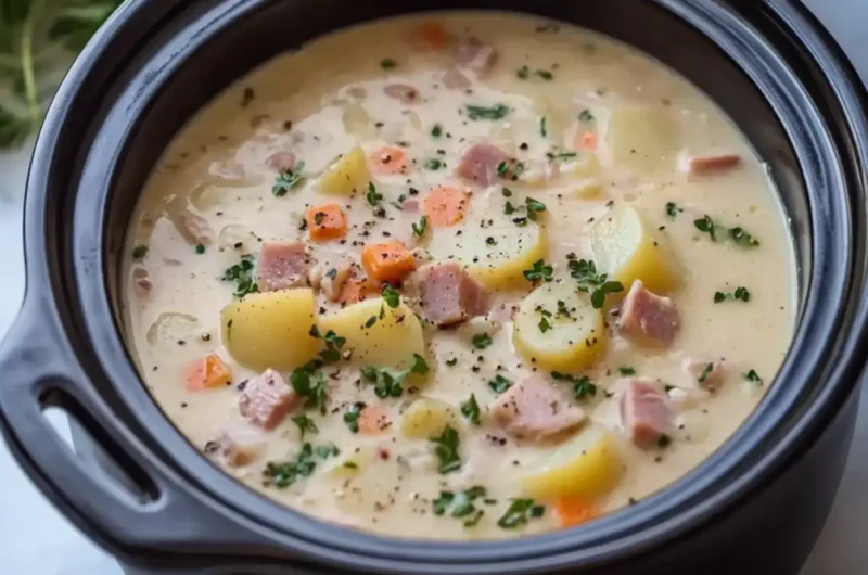 Slow Cooker Ham and Potato Soup