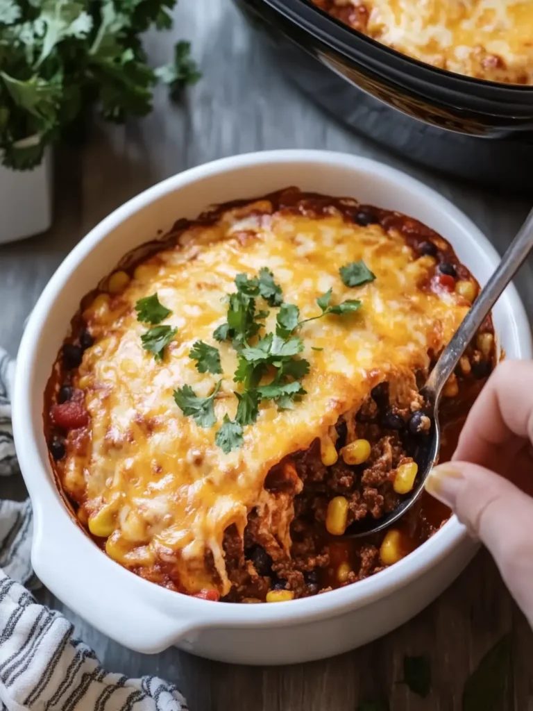 Crockpot Beef Enchilada Casserole for Easy Family Dinners 2 Crockpot Beef Enchilada Casserole