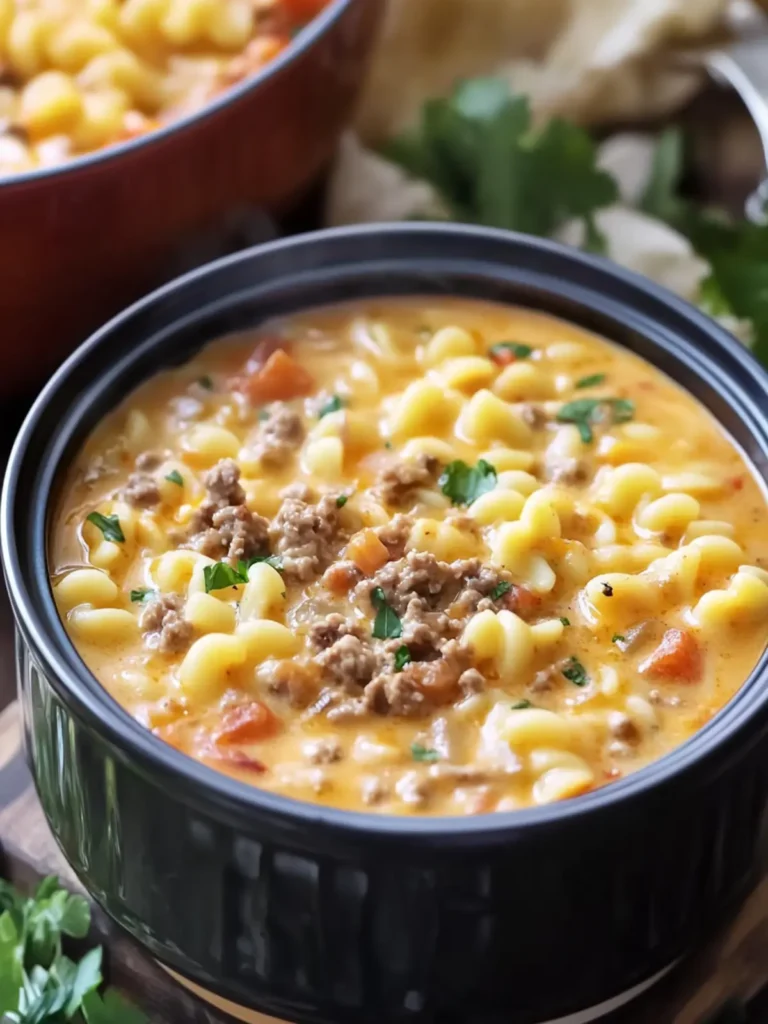 Creamy Cheeseburger Pasta Soup