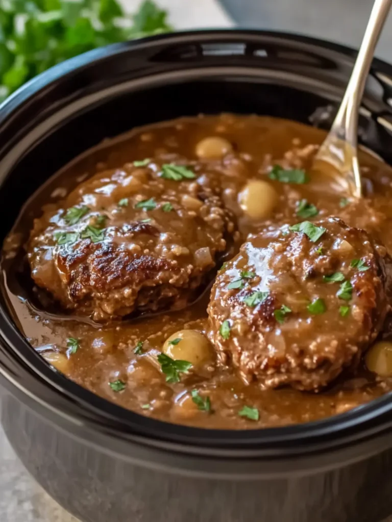 Savory Crockpot Salisbury Steak with Mushroom Gravy Delight 4 Crockpot Salisbury Steak