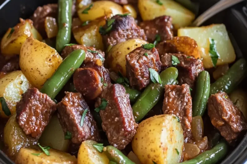 Crockpot Beef Smokies Potatoes and Green Beans