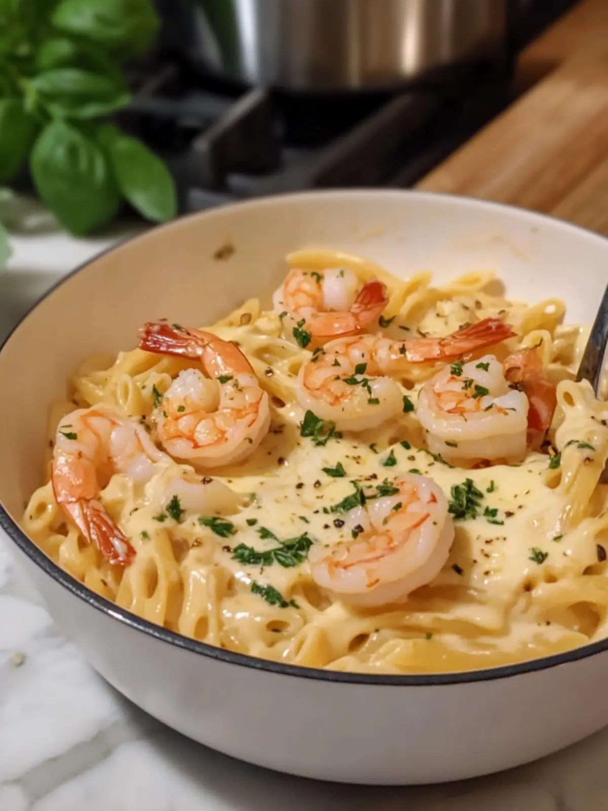 Indulge in Creamy Shrimp Pasta with Cheese and HerbsTonight 5 Creamy Shrimp Pasta with Cheese and Herbs