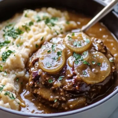 Slow Cooker Salisbury Steak With Onion Gravy Delight