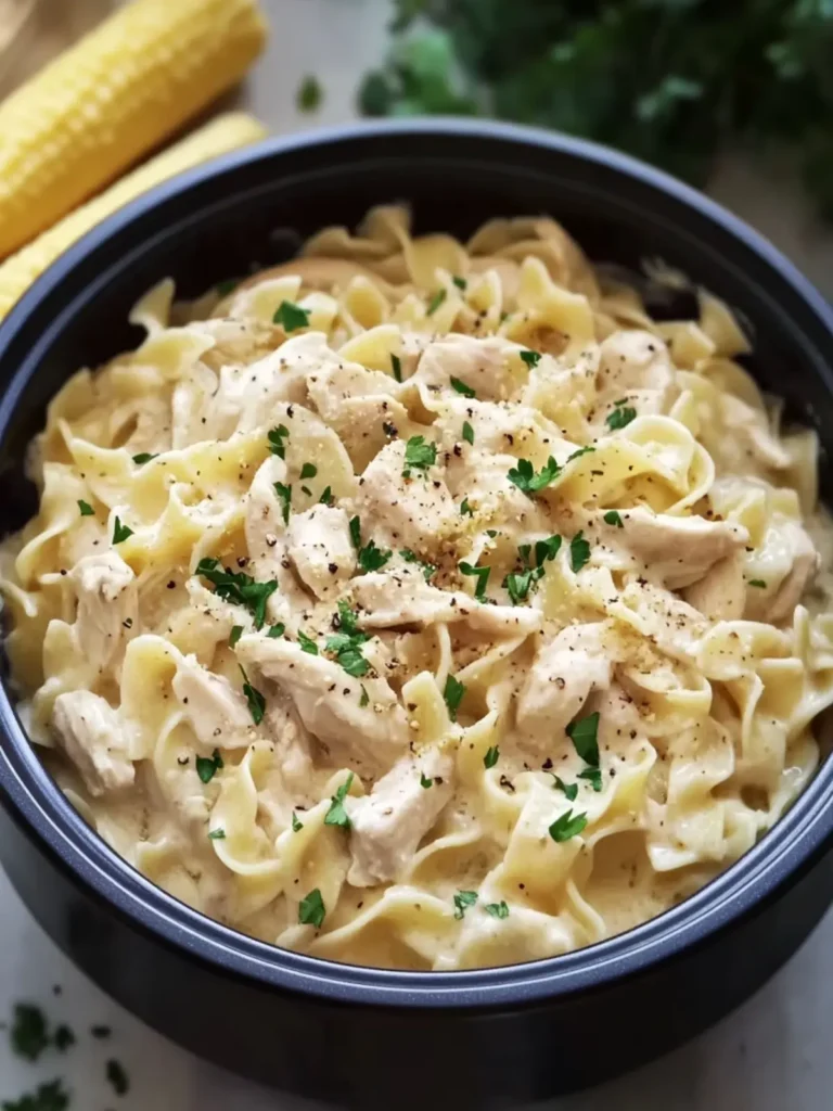 Creamy Easy Slow Cooker Chicken and Noodles Delight 2 Easy Slow Cooker Chicken and Noodles