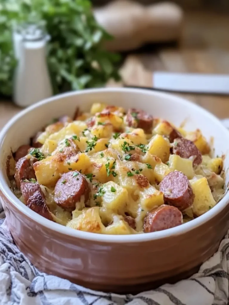 Crockpot Mississippi Kielbasa & Cheesy Potatoes