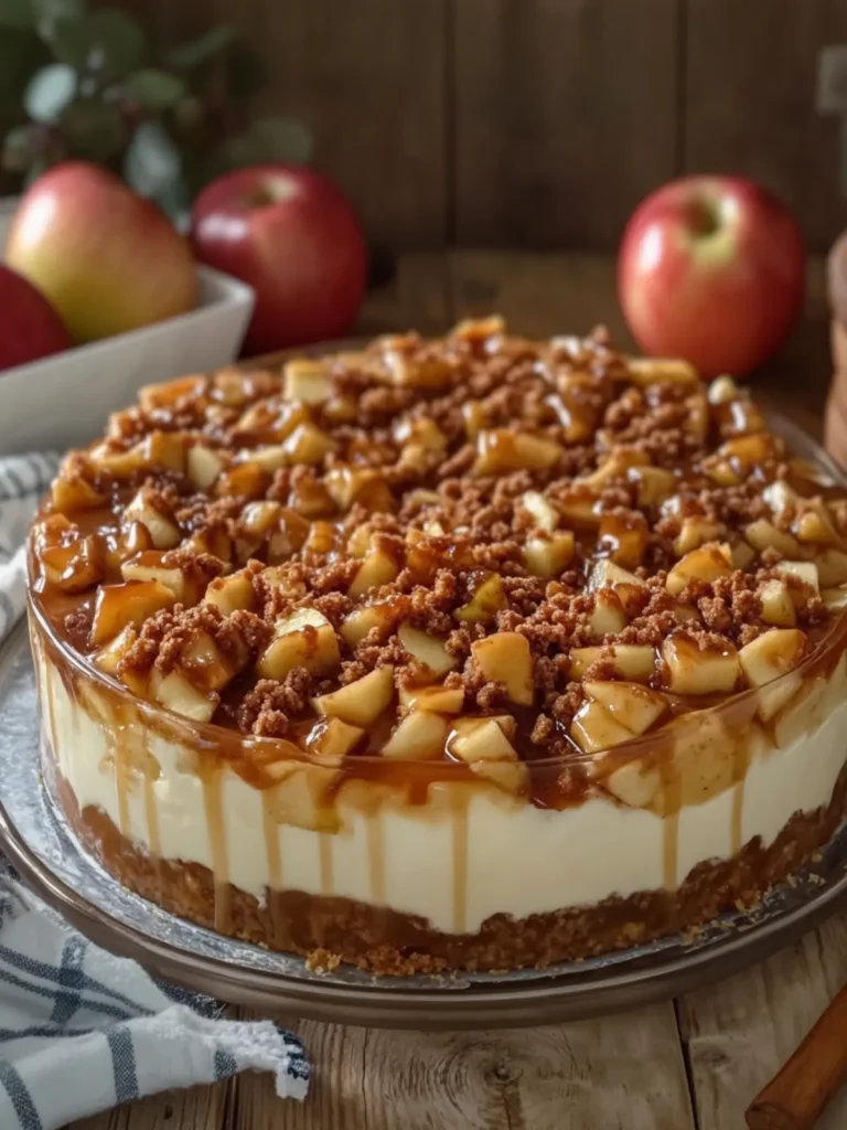 Indulge in Caramel Apple Pie Cheesecake Casserole Delight 4 Caramel Apple Pie Cheesecake with Creamy Cinnamon Vanilla Cheesecake Casserole