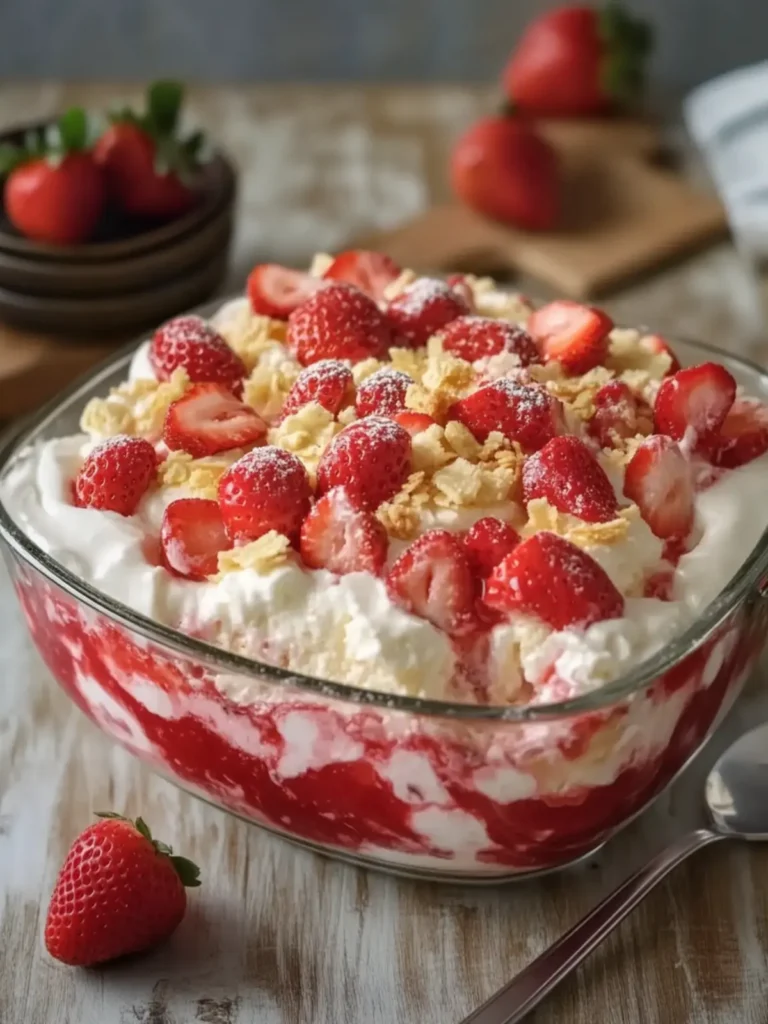 Indulge in Strawberry Heaven Pudding Casserole Delight 2 Strawberry Heaven Pudding Casserole