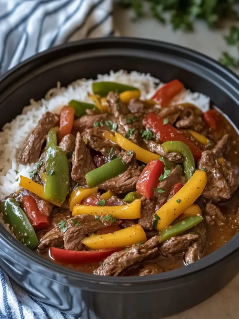 Savory Slow Cooker 4-Ingredient Poor Man’s Pepper Steak Delight 4 Slow Cooker 4-Ingredient Poor Man’s Pepper Steak