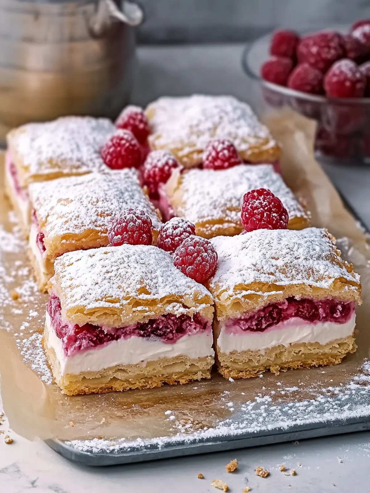 Raspberry Napoleon Cream Squares That Will Wow Your Guests 5 Raspberry Napoleon Cream Squares (Raspberry Cremeschnitte)