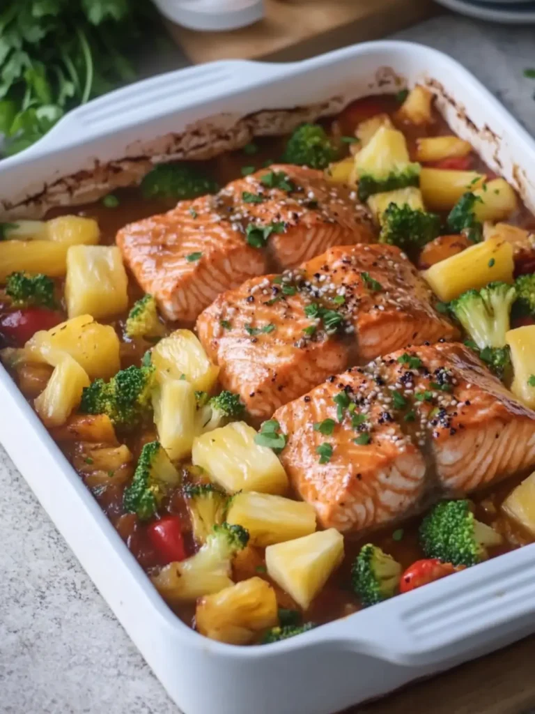 Pineapple Teriyaki Salmon Seafood Bake for a Flavorful Feast 4 Pineapple Teriyaki Salmon Seafood Bake