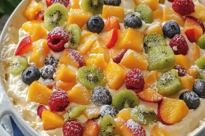 Cheesecake Fruit Salad in Casserole