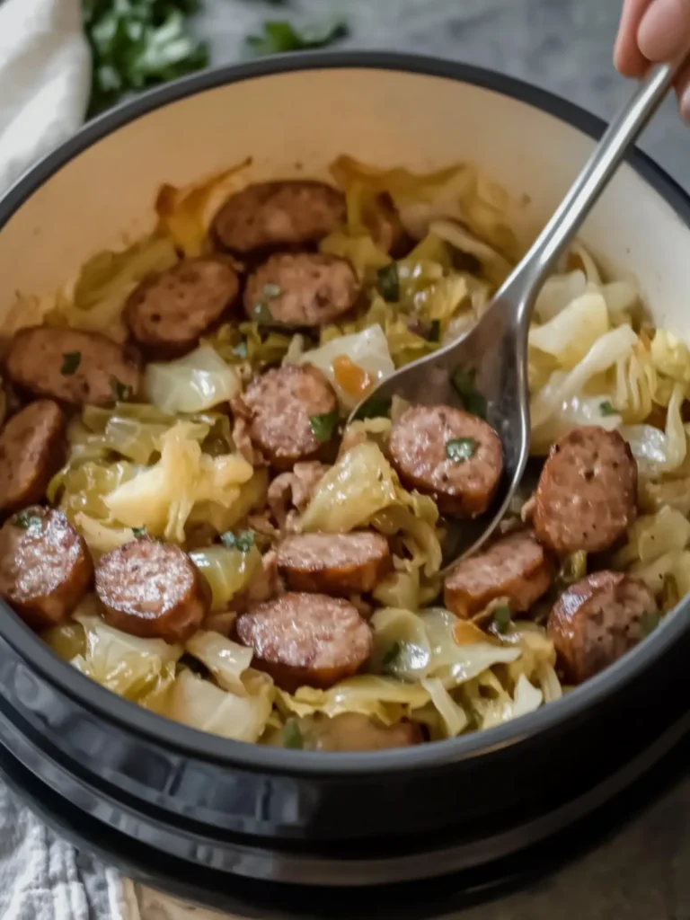 Delicious Slow Cooker 4 Ingredient Sausage and Cabbage Recipe 2 Slow Cooker 4 Ingredient Sausage and Cabbage