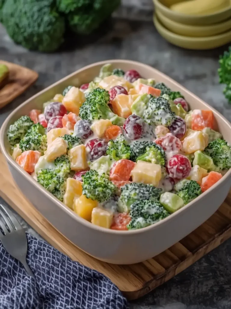 Creamy Fruits & Vegetable Salad with Broccoli Bliss 4 Creamy Fruits & Vegetable Salad with Broccoli