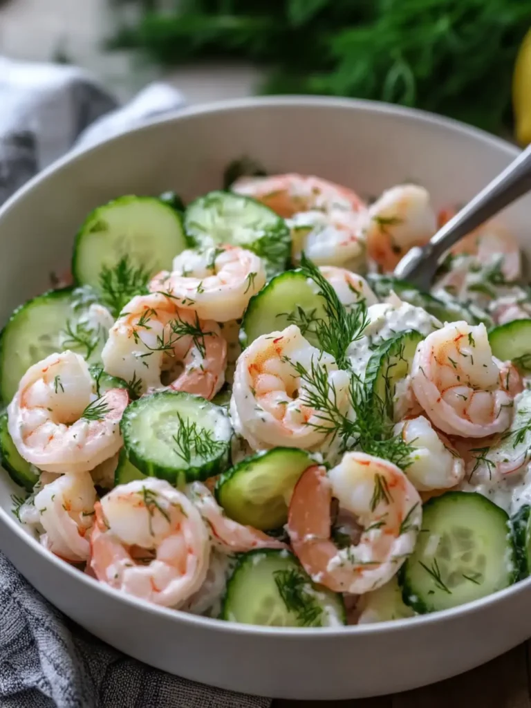 Delicious Creamy Cucumber and Shrimp Salad with Fresh Dill 2 Creamy Cucumber and Shrimp Salad with Fresh Dill