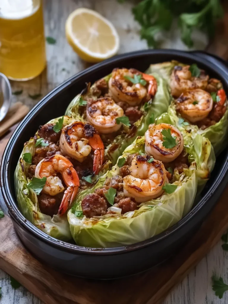 Cajun Shrimp & Sausage Stuffed Cabbage Boats You’ll Love 2 Cajun Shrimp & Sausage Stuffed Cabbage Boats