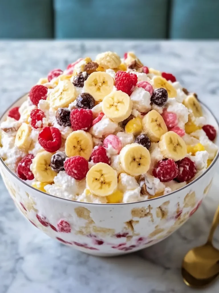 Irresistible Banana Split Fluff Salad in a Bowl Delight 3 Banana Split Fluff Salad in a Bowl