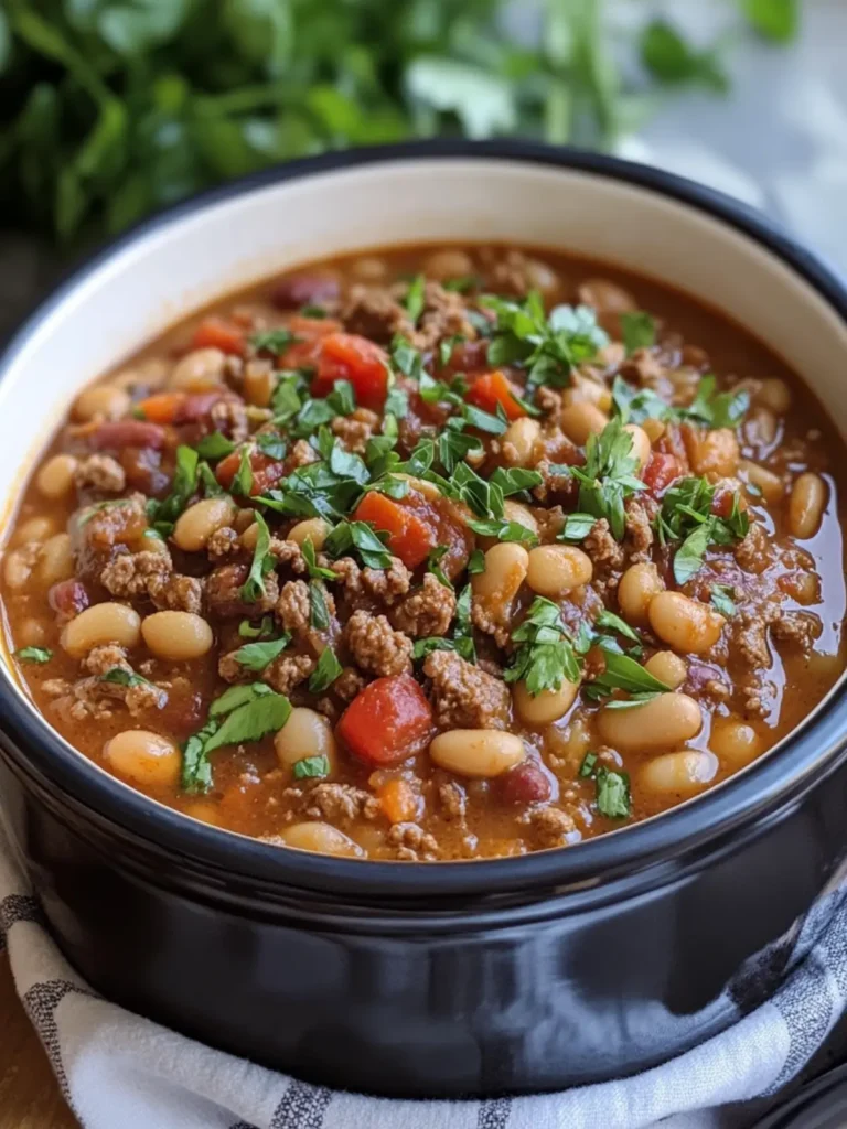 Slow Cooker 5-Ingredient Beef and Beans